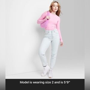 Women’s wild fable super high rise tapered jeans ultra light wash